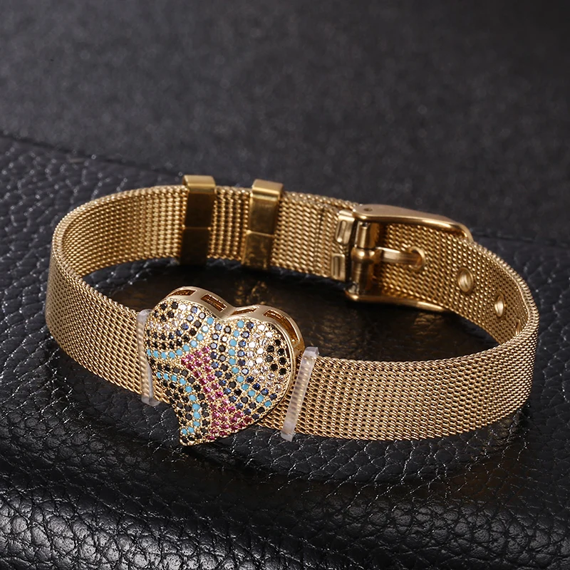 2020 New Fashion Demon Eye Palm Stainless Steel Mesh Watch Strap Bracelet For Women Charm Women Bracelet Bracelet Gift