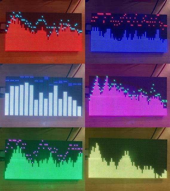 AS3264 kolorowy wyświetlacz spektrum muzycznego RGB 2048 punktowe światło LED