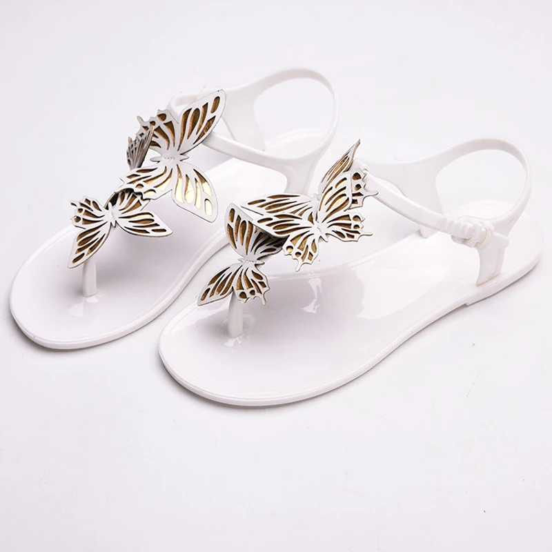 2023 New Summer Sandals Women Jelly Shoes Sweet Butterfly Flat Beach Shoes Woman Flip Flop Women Shoes sandalia feminina WSH3545