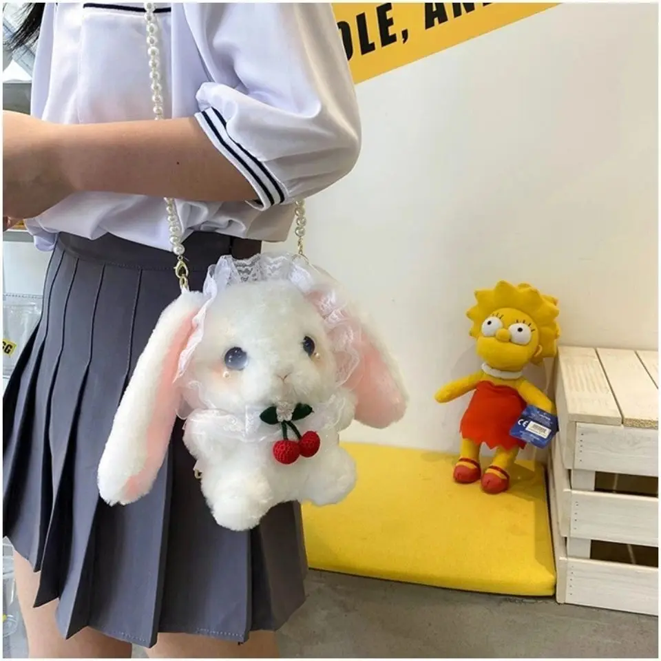 New Lolita Bunny Plush Shoulder Bag Female Korean Version Doll Girl Cute Cartoon Bag