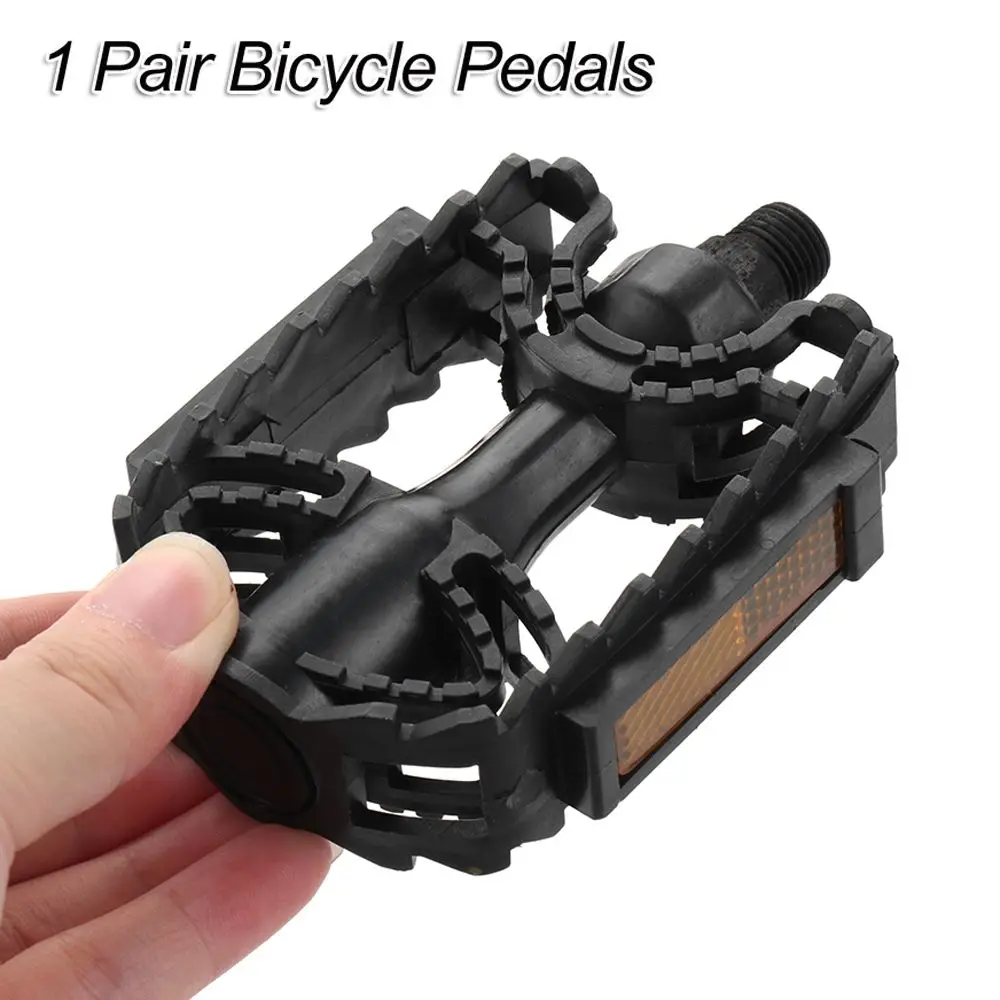 1 Pair Sports Outdoors MTB 14mm/12mm Reflective Bicycle Pedals Platform Pedal Flats Mountain Bike Pedal