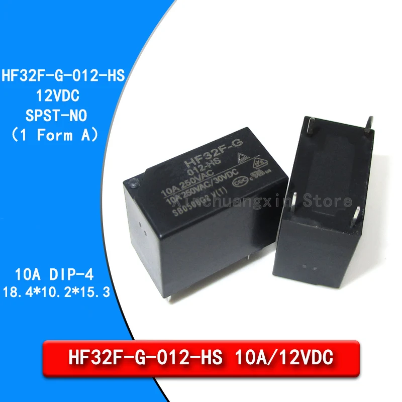 Original Power Relay JZC HF32F-G-012-HS DIP4 10A12VDC SPST-NO（1 Form A）Rurrency