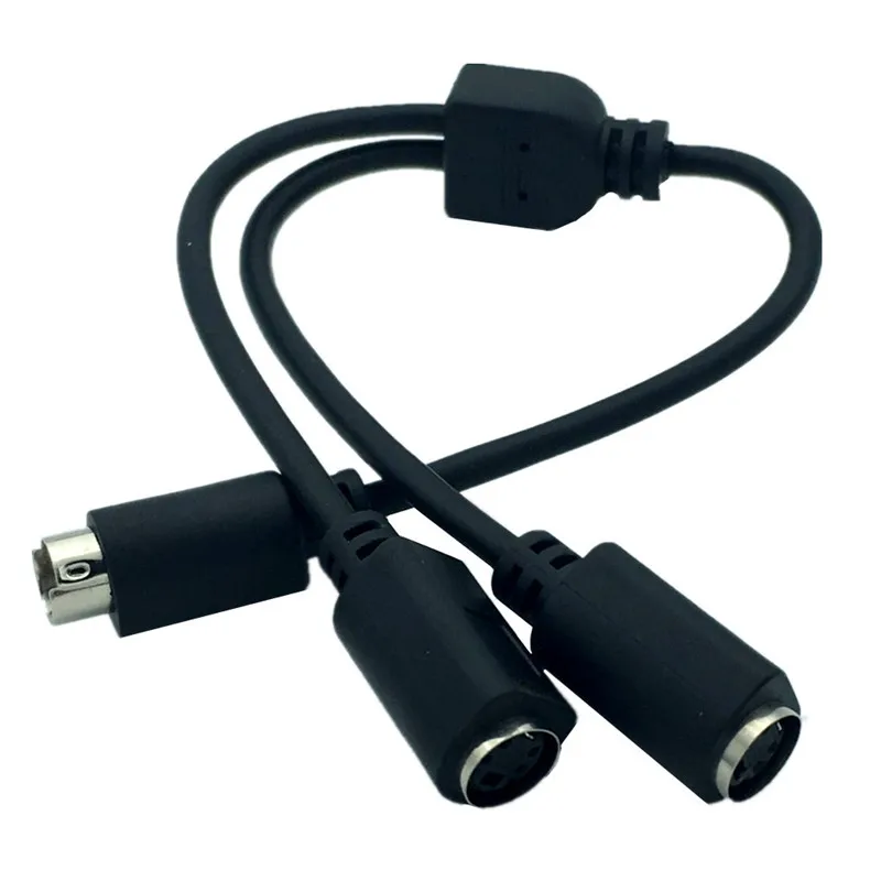 0.25M Y Splitter Adapter do kabla S-wideo 1 mężczyzna do 2 kabel żeński