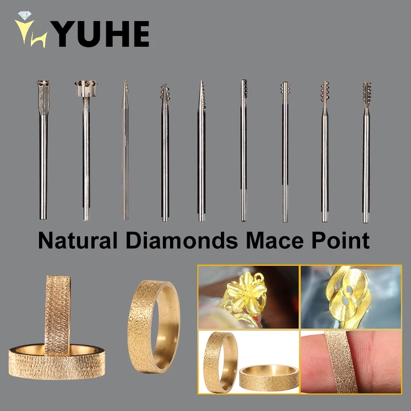 YUHE Natural Diamonds Mace Point Tools Used in Flywheel Machine for Engraving Jewelry Background Texturing Tools