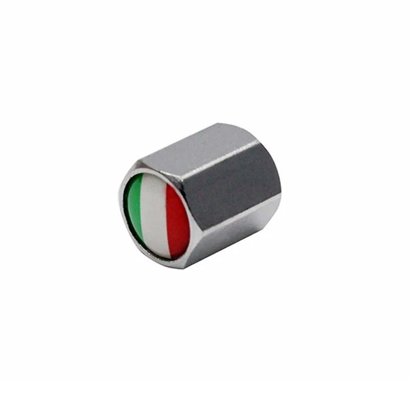 4Pcs/Pack Car Accessories for FIAT Alfa Romeo Ferrari Italy Flag Logo Sticker Wheel Tire Valve Caps Stem Auto Styling