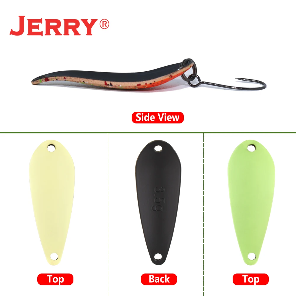 Jerry Aries Iron Micro Trout Fishing Spoon Baubles Spinner Glitter Lake Area Meta Bait 3.5g 5g Pike Lure