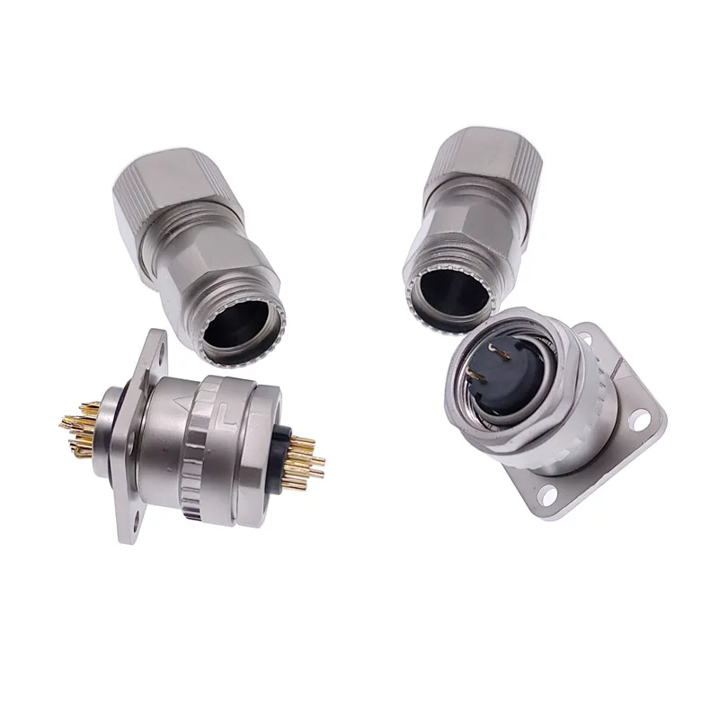 1Pcs Servo Motor Connector CM10 10pin 2 Core Servo Encoder Socket DDK Metal Connectors Angle Straight