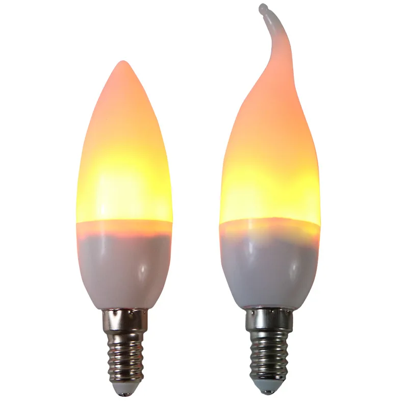 Ampoules LED à Effet de Flamme Simulée, Accessoires Électroniques pour la Maison, Lampe, 9W, E14, B22, 85-265V