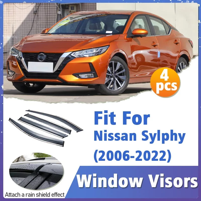 

Window Visor Guard for Nissan Sylphy 2006-2022 Vent Cover Trim Awnings Shelters Protection Sun Rain Deflector Auto Accessories