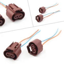 2Pcs Wire Pigtail Female U 9006 HB4 Two Harness Fog Light Socket Connector Lamp Bulb