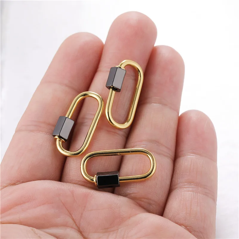 JUYA 5 Pcs New Spiral Screw Clasps For Jewelry Making Copper Charm Necklace Pendants Connectors DIY Handmade Jewelry Accessories