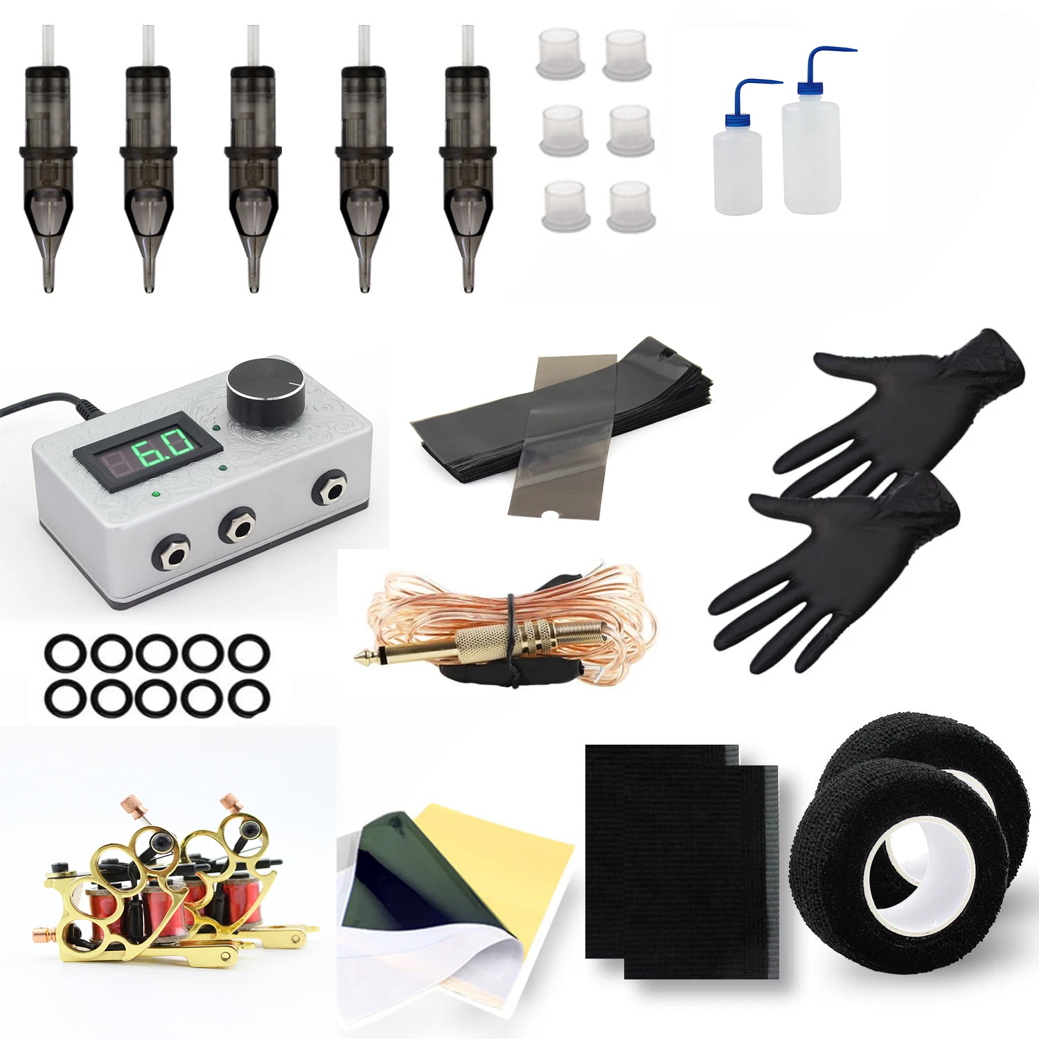 

DISCOVER DEVICE Tattoo Kit Tattoo Coil Machine Motor Complete Tattoo Set Accessories Supply Kit