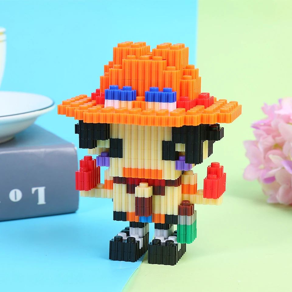 Anime One Piece Magic Blocks Pirate Monkey D Luffy Chopper Zoro Portgas·D· Ace Mini Connection Brick For Building Blocks Toys