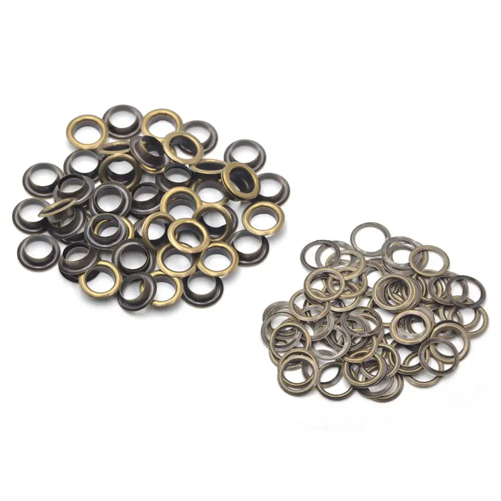 100sets 8mm Brass Material Bronze Grommet Eyelet With Washer Fit Leather Craft Shoes Belt Cap Bag Diy Accessories Wholesale