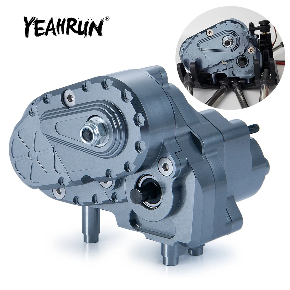 YEAHRUN Complete Metal Gearbox Transmission Box with Gear for Axial AXI03004 Capra 1/10 RC Crawler Car Truck Model Upgrade Parts