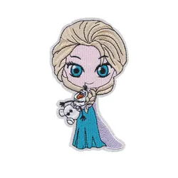 Parches de dibujos animados de Frozen, Elsa, Anna, parche para planchar, bolsa de ropa ecológica, accesorios personalizados