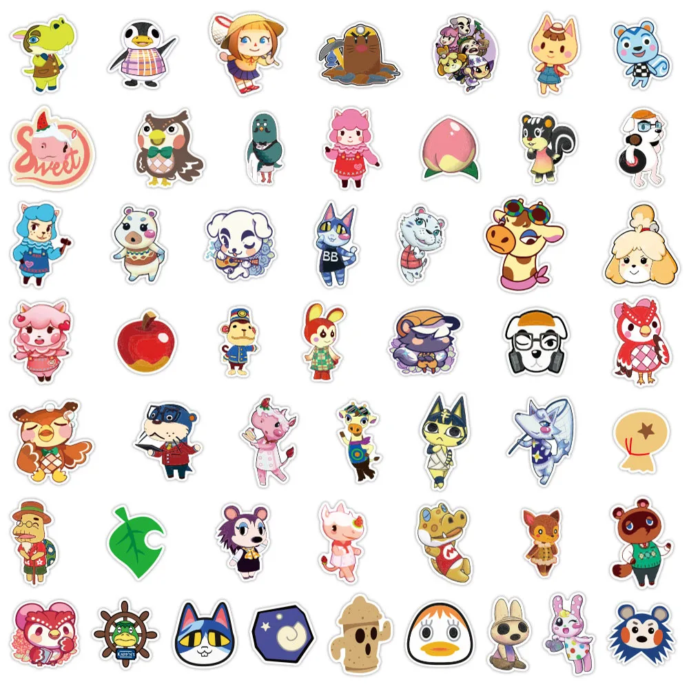 10/30/50/100pcs Cute Game Animal Crossing Graffiti Stickers Cartoon decalcomanie Scrapbook Diary Laptop Phone adesivo fai da te per bambini