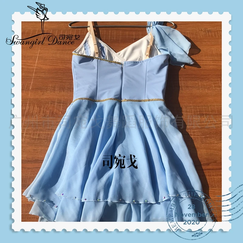 Talisman Professional Ballet Costume Dress Blue Cupid Ballet Stage Costume Diana And Acteon Variation Ballet Dress BT4008