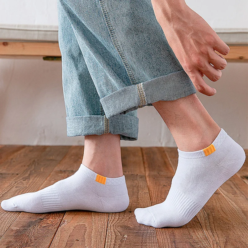 ELGIREF 1 Pairs Summer Cotton Man Short Socks Fashion Breathable Boat Socks Comfortable Casual Socks Male White Hot