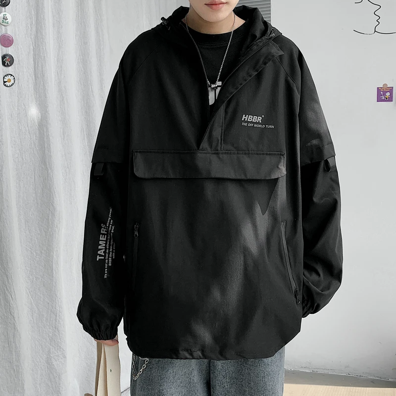 Mężczyźni Streetwear kurtki Hip Hop Bomber Jacket 2023 człowiek Harajuku Muti kieszenie Cargo znosić Harajuku płaszcz