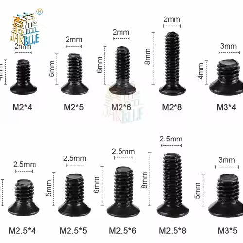 250Pcs/500Pcs M2 M2.5 M3 KM Screw Flat Head Phillips Screws  Laptop Notebook Screws Set Kit for computer small screw - Image 2