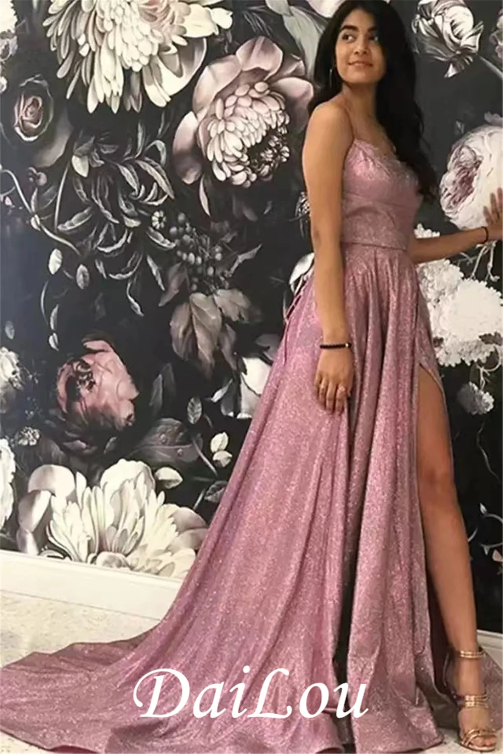 

Glitter Pink Evening Gowns For Women 2021 Robe De Soirée De Mariage Formal Party Dresses Custom Made Vestito Da Festa Di Nozze