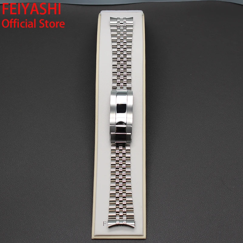 FEIYASHI 20mm Strap Stainless Steel Luxury Men\'s Watch Watchband Bracelet Accessories Wristwatch Band Parts For 40mm Dive Case