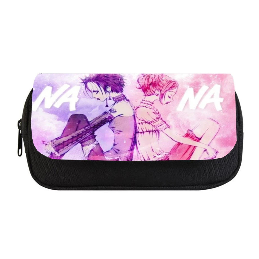 

anime NANA Pencil bag Women Makeup Bag Child boys girls Pencil Case Student Double Zipper pencil Bag Teens Handbag Purse