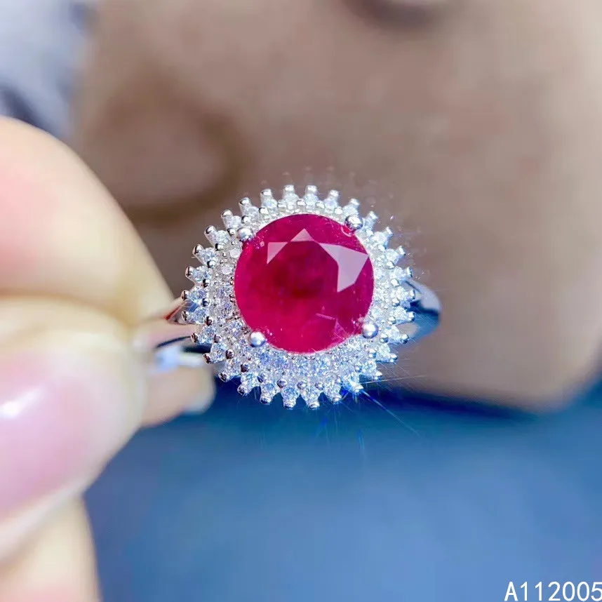 

KJJEAXCMY fine jewelry 925 sterling silver inlaid natural adjustable ruby new Female Woman Girl Miss ring beautiful