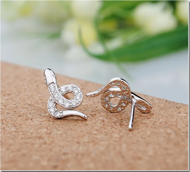 Boucles d'oreilles serpent en cristal argent Sterling 925, bijoux tendance pour femmes et filles, cadeau à la mode