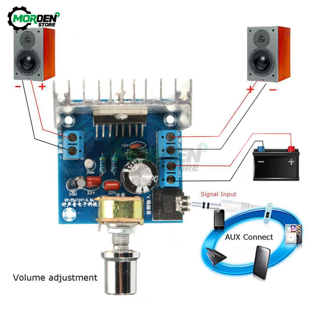 AC/DC 12V 2.0 Stereo Amplificador TDA7297 Amplifiers Audio Dual Channel 15W+15W Amplifier Board DIY For Home Theater