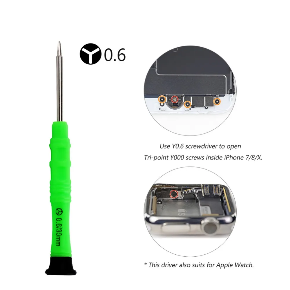 FIXFANS 5Pcs 0.6mm Y Tip Tri-point Tri Wing Precision Mini Screwdriver for iPhone 7 7 Plus 8 X for Apple Watch Repair Open Tools