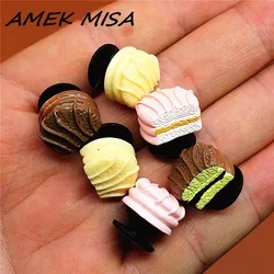 Vendita singola 1 pz simulazione tiramisù fascino scarpa carino fibbie per scarpe accessori decorazioni sandalo fit regali per feste per bambini