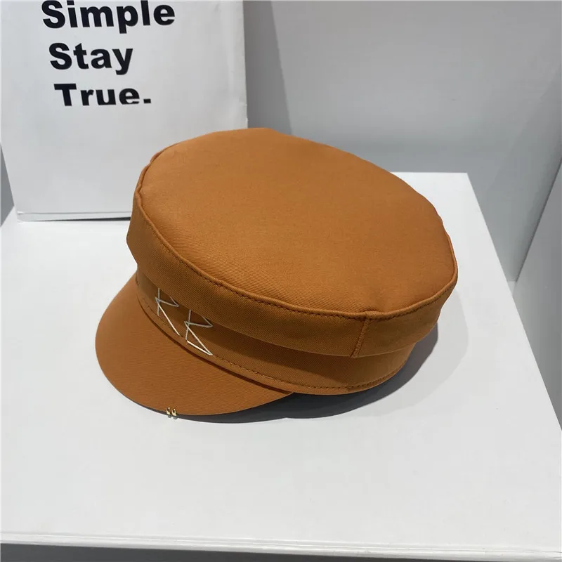 New Arrival Spring Summer Caps with Earrings  Women Newsboy Cap Letter Military Cap Visor