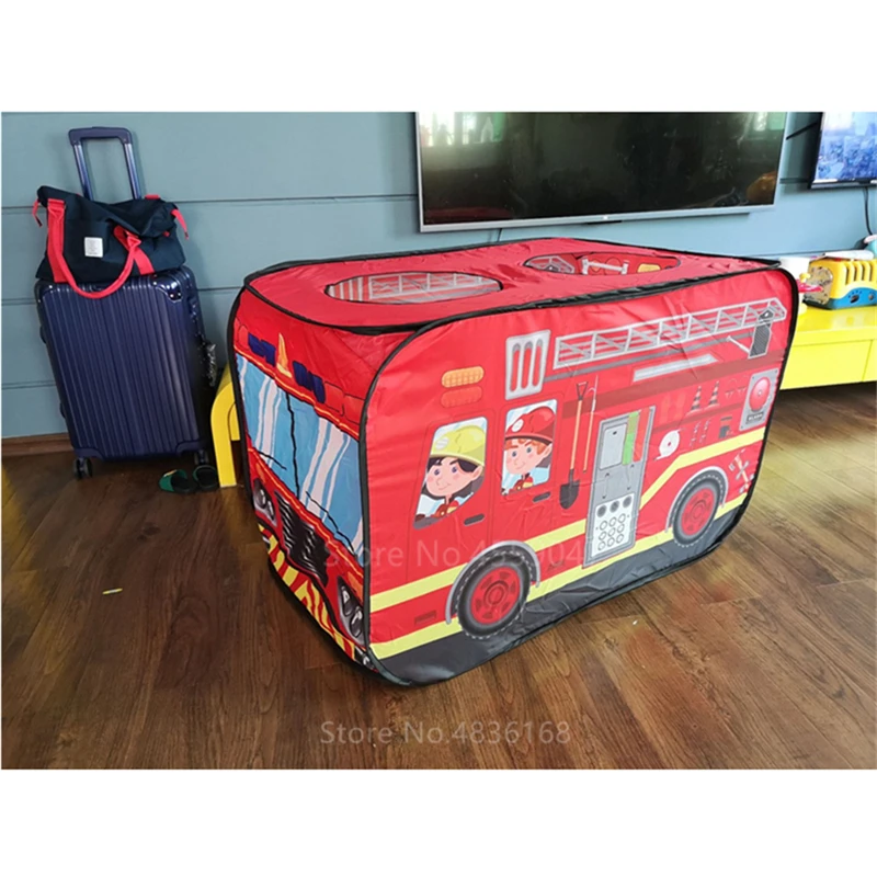 Children Fireman Cosplay Costume Accessory Sam Fire Tent Truck Boys Girls Cosplay Fancy Gifts Halloween Carnival Toys