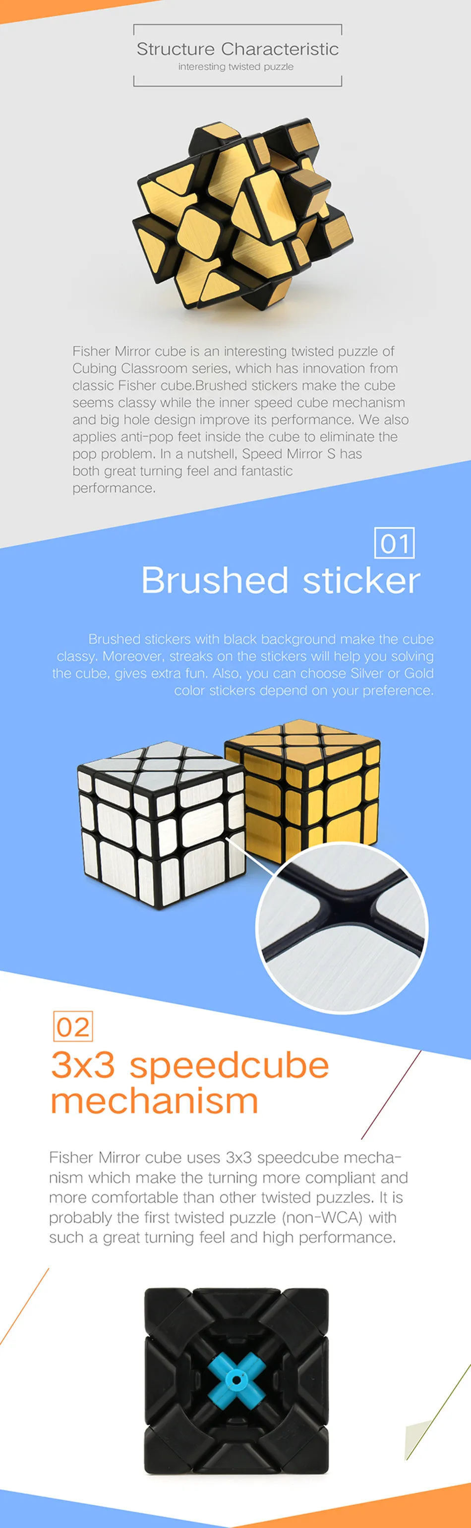 MoYu Mofangjiaoshi Cubing Klassenzimmer 3x3 Fisher Windmühle Spiegel Lustige Twisted 3x3x3 Zauberwürfel Puzzle Spielzeug Kinder Cubo Magico – Detail 3