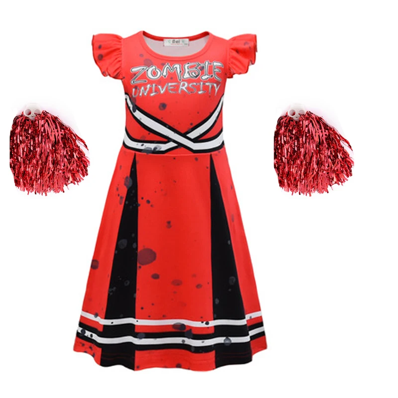 2021 ragazze carnevale Halloween Cheerleader Costume Cosplay bambini Zombie adguess Outfit Fancy Dress Cheer Uniform Costume Clothes