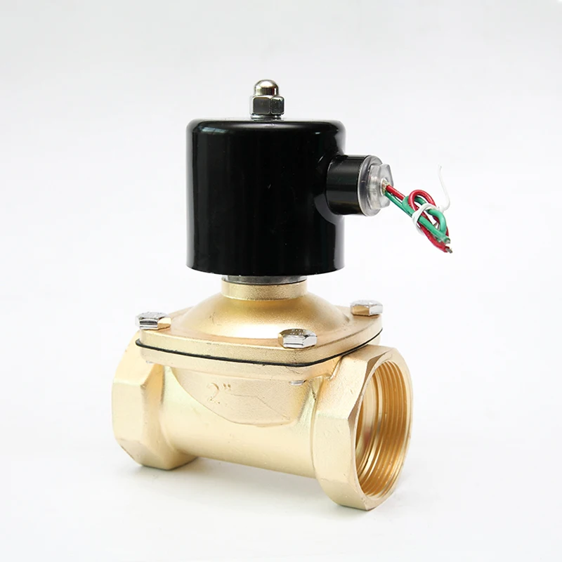 DN50 Brass Electric Solenoid Valve DC12V DC24V AC220V 110V Normally Closed Solenoid Valve For Water Oil Air