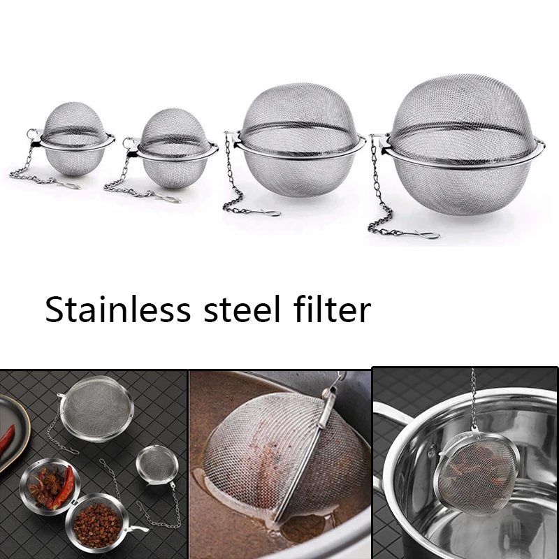 

1psc 4.5-11cm Stainless Steel Tea Infuser Sphere Locking Spice Tea Ball Strainer Mesh Infuser Tea Filter Strainers Kitchen Tools