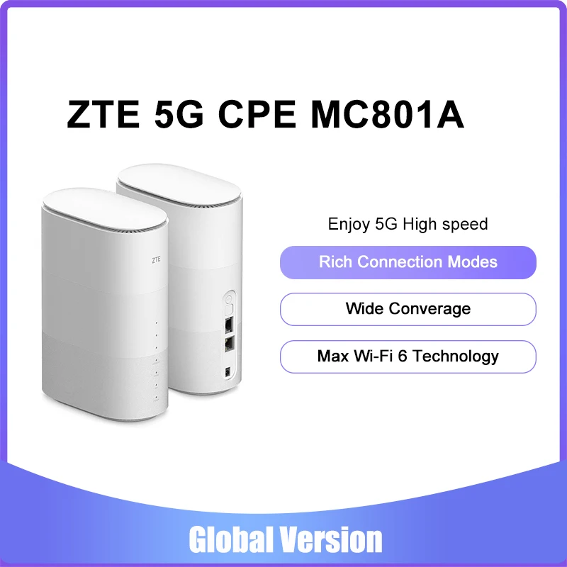 Zte MC801A cpe 5 3gルータ無線lan 6 SDX55 nsa + sa N78/79/41/1/28 802.11AX wifiのモデムルータ4グラム/5グラムwifiルーターのsimカード