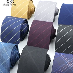 Corbatas delgadas para hombre, corbatas a rayas de moda para trajes de negocios, corbatas para el cuello de fiesta, accesorios de boda ajustados, regalo para hombres