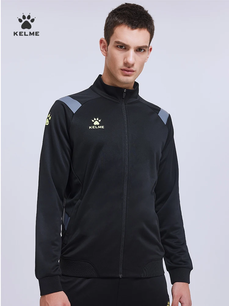 KELME Sports Jacket Men's Football Match Suit Stand-up Collar Training Jacket 8161WT1005