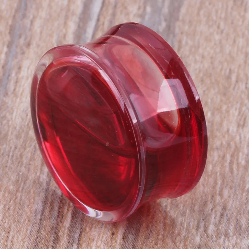 2pcs Red Liquid Blood Acrylic Ear Plugs Tunnels Lobe Earrings Piercing Oreja Women Men Flared Ear Expanders Gauge Body Jewelry