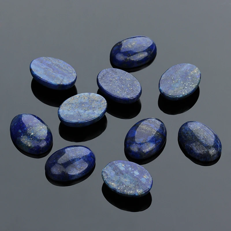 Wholesale Natural Gem Stone Lapis Lazuli Oval Cabochon Cameo CAB Fit 10x14mm/13x18mm/18x25mm DIY Jewelry Making 10pcs/lot F5003