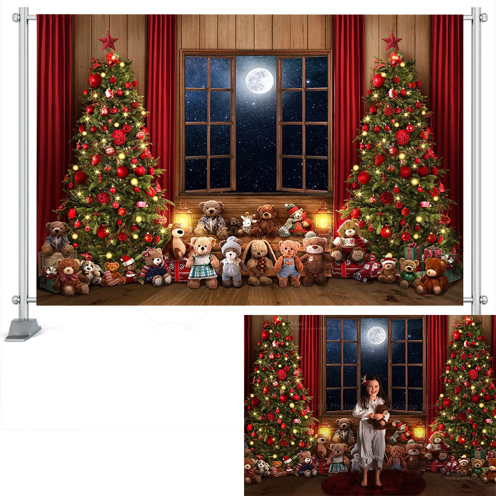 Christmas Photography Backdrop Kids Baby Photo Props Family Portrait Snowy Scene Child Photostudio Banner Festival Background