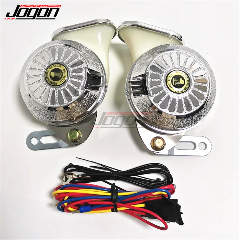 

"3 Sounds" Chrome Silver Universal Digital Car Horn Motorcycle Auto RV Truck Siren 110dB 12V Cubic Slim