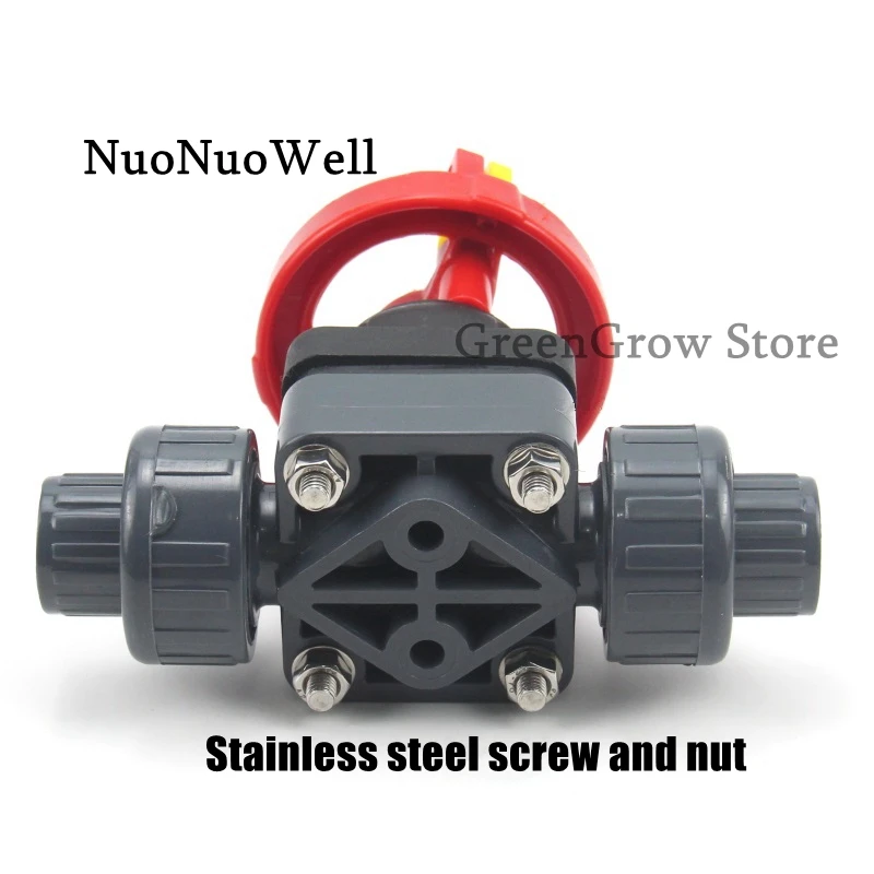 1pc 20~63mm UPVC Diaphragm Valve Garden Irrigation Water Pipe Connectors Double Union Municipal Pipe Joint Industrial PVC Valve