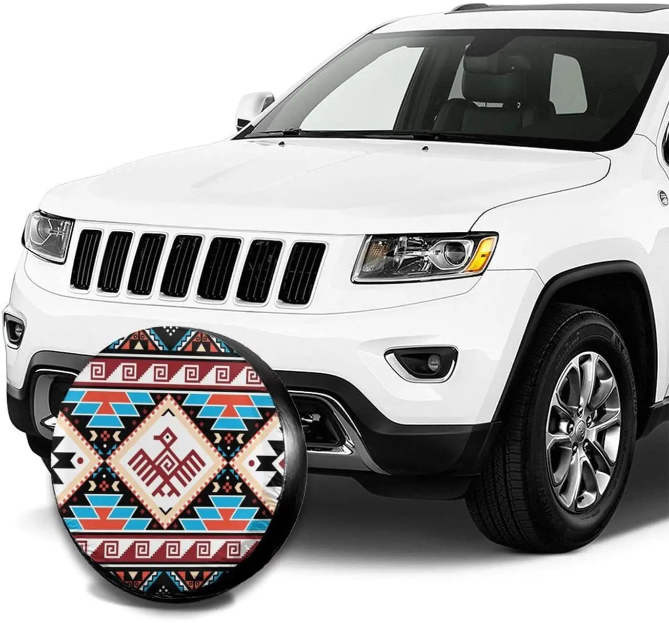 COVER CARHalloween Decorations Aztec Triabl Geometric Spare Tire COVER CARs Polyester Universal Waterproof Sunscreen Wheel