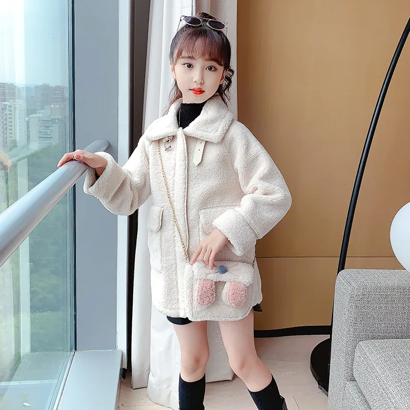 

Girls Baby's Coat Jacket Outwear 2022 Elegant Thicken Winter Plus Velvet Warm Cotton Fleece High Quality Children's Clothing