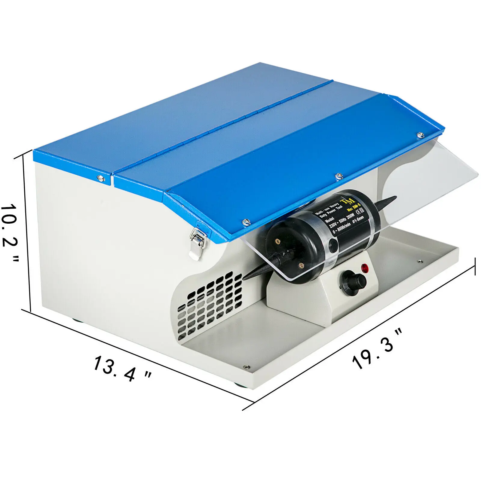 VEVOR 200W Jewelry Polishing Buffing Machine Dust Collector with Light Table Top for Jewelry Metal Manufacturing and Maintenance